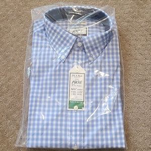 Jos A Bank 1905 Slim Fit Cool Dress Shirt Blue